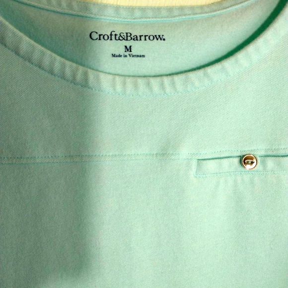 CROFT & BARROW 3/4 Sleeve Soft Knit Top Womens Size M Scoop Neck Blue Pullover - Picture 4 of 8